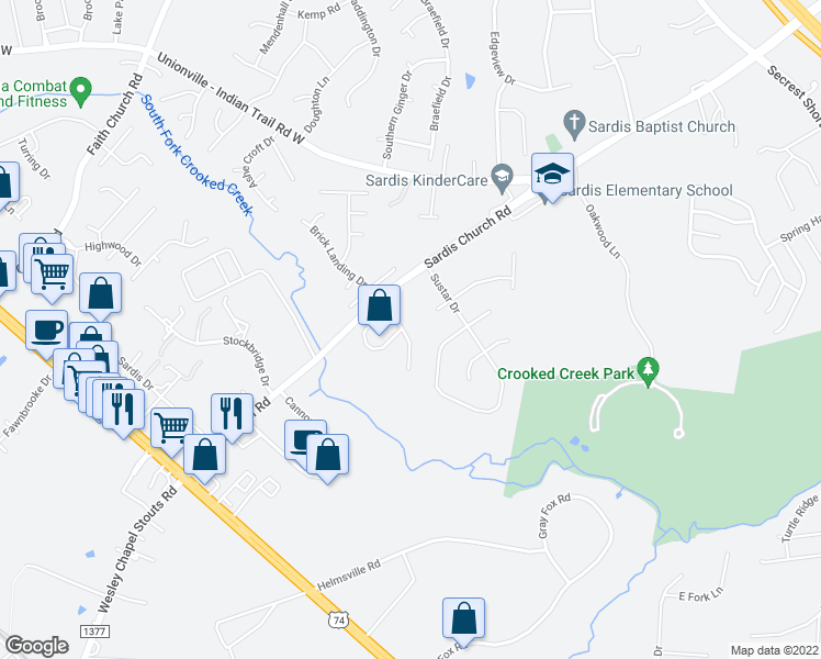 map of restaurants, bars, coffee shops, grocery stores, and more near 5520 Burning Ridge Drive in Monroe