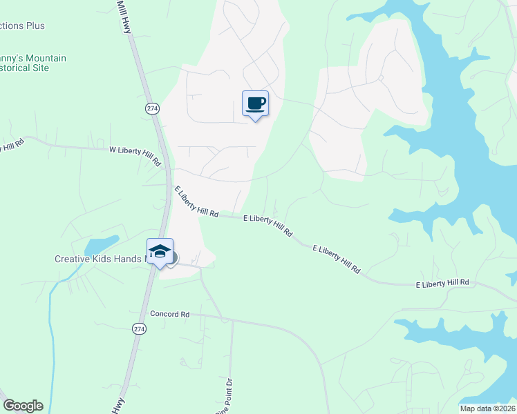 map of restaurants, bars, coffee shops, grocery stores, and more near 5312 East Liberty Hill Road in York