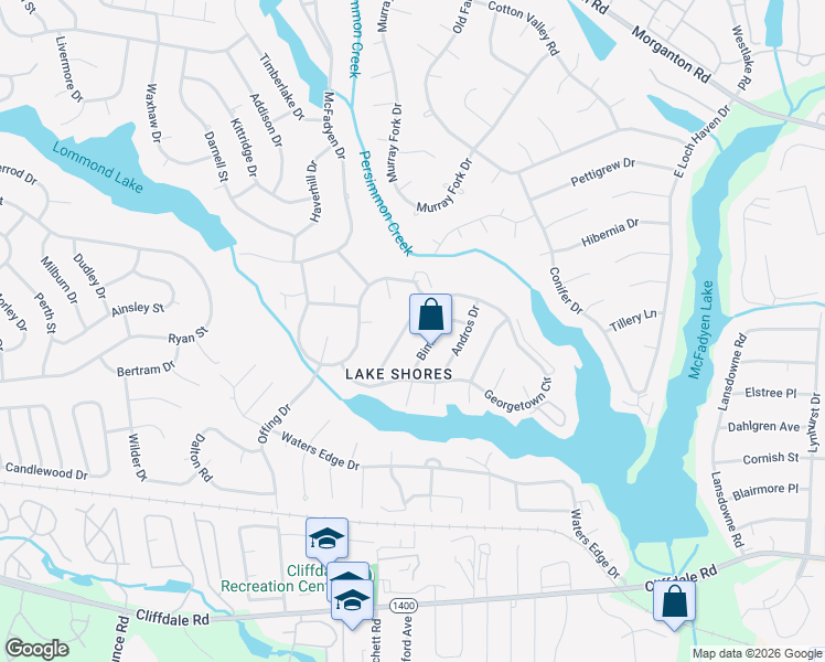 map of restaurants, bars, coffee shops, grocery stores, and more near 417 Oakgrove Drive in Fayetteville