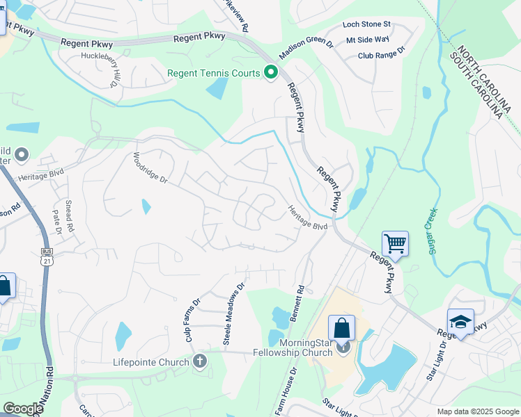 map of restaurants, bars, coffee shops, grocery stores, and more near 170 Cedar Hollow Street in Fort Mill