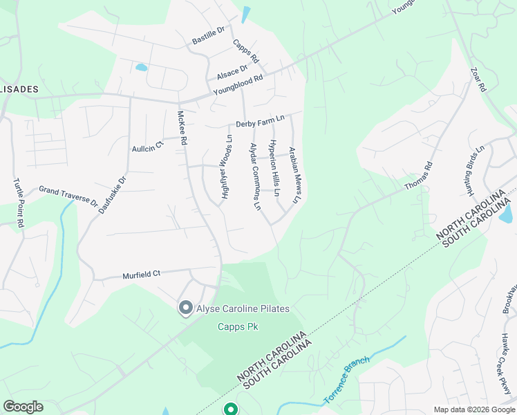 map of restaurants, bars, coffee shops, grocery stores, and more near Alydar Commons Lane in Charlotte