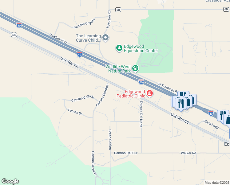 map of restaurants, bars, coffee shops, grocery stores, and more near 5 Tierra Linda in Edgewood