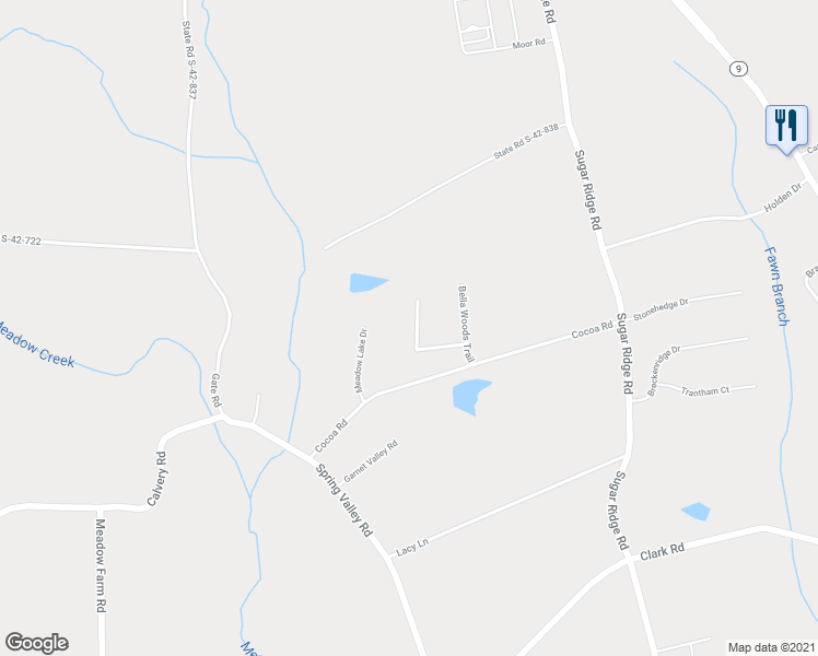 map of restaurants, bars, coffee shops, grocery stores, and more near 673 Autumn Breeze Walk in Inman