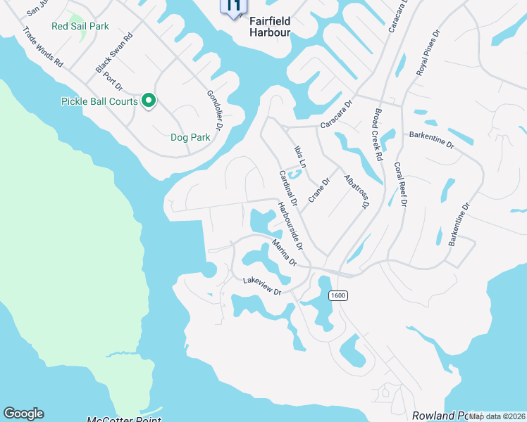 map of restaurants, bars, coffee shops, grocery stores, and more near 9 Harbor Drive in New Bern