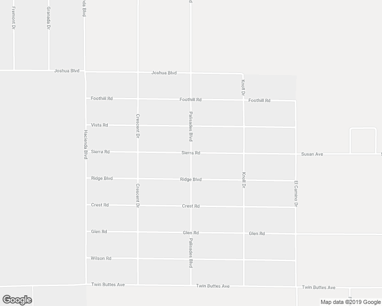 map of restaurants, bars, coffee shops, grocery stores, and more near Sierra Road in California City