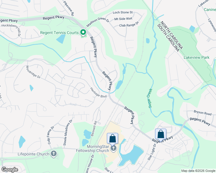 map of restaurants, bars, coffee shops, grocery stores, and more near 3455 Norwich Road in Fort Mill