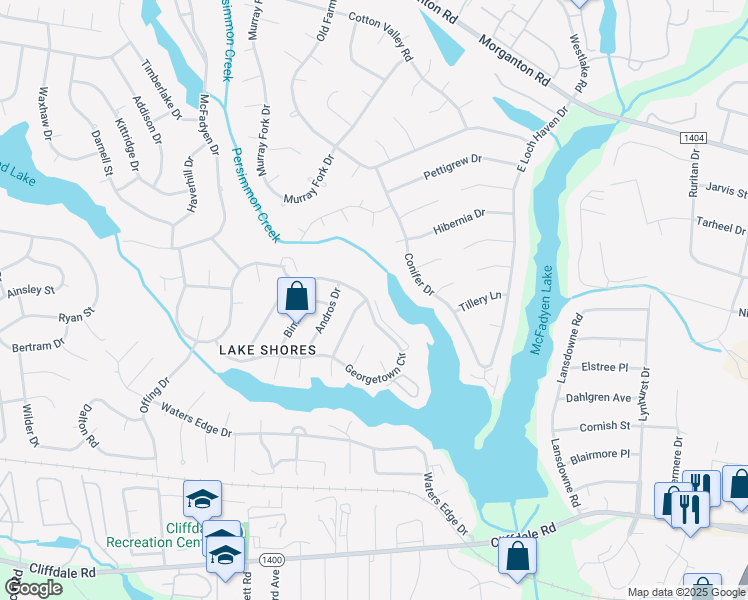 map of restaurants, bars, coffee shops, grocery stores, and more near 3330 Starboard Way in Fayetteville
