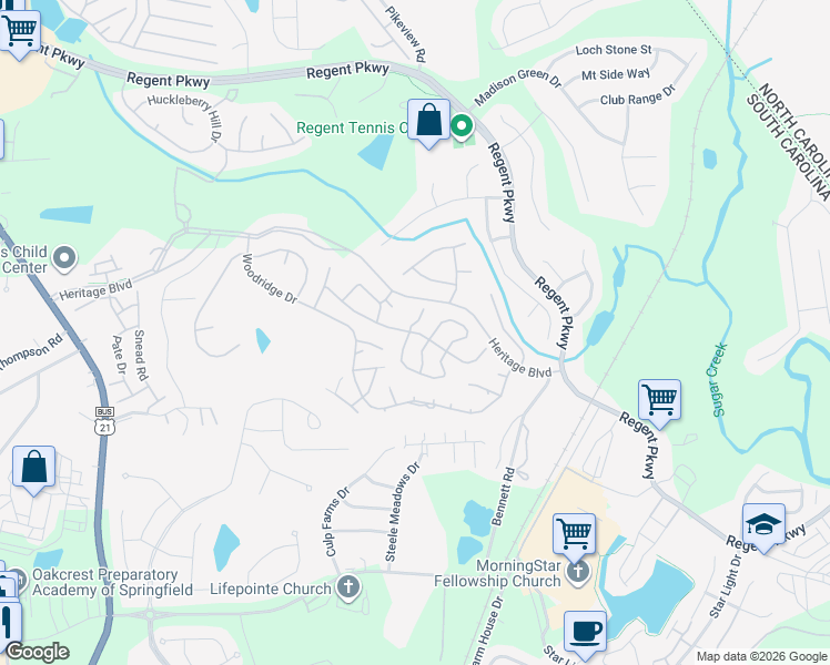 map of restaurants, bars, coffee shops, grocery stores, and more near 928 Cranberry Circle in Fort Mill