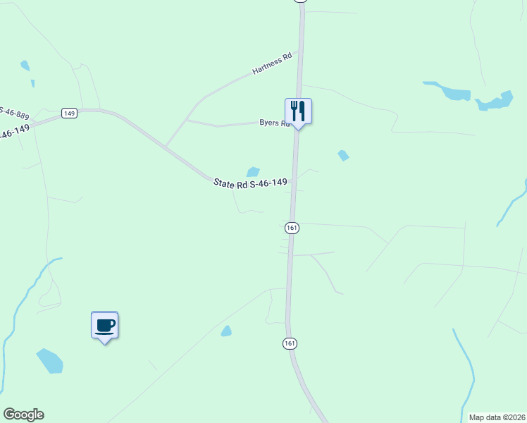 map of restaurants, bars, coffee shops, grocery stores, and more near 1845 State Road S-46-149 in Clover