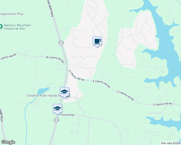 map of restaurants, bars, coffee shops, grocery stores, and more near 5312 East Liberty Hill Road in York