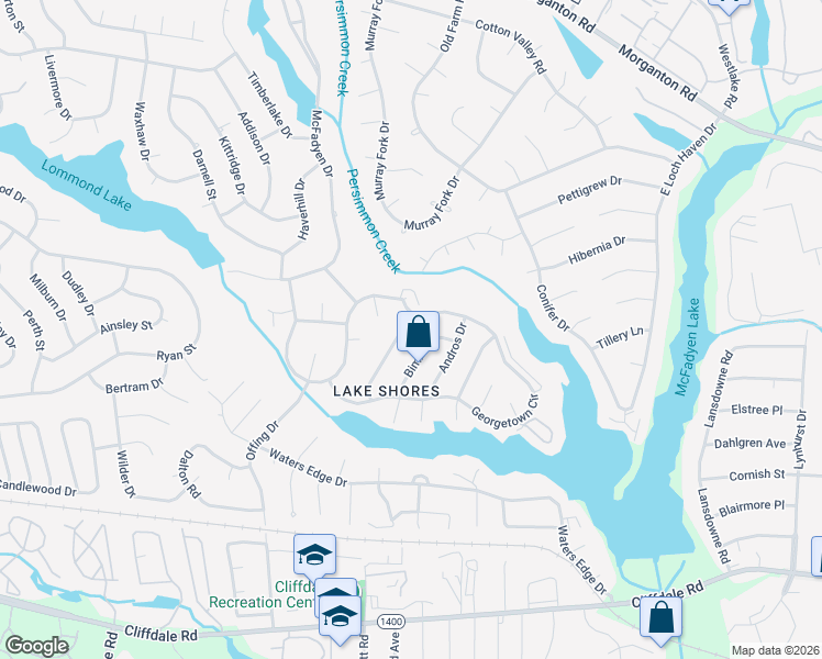 map of restaurants, bars, coffee shops, grocery stores, and more near 417 Oakgrove Drive in Fayetteville