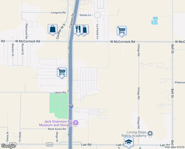 map of restaurants, bars, coffee shops, grocery stores, and more near 1223 Casa Grande Street in Amarillo