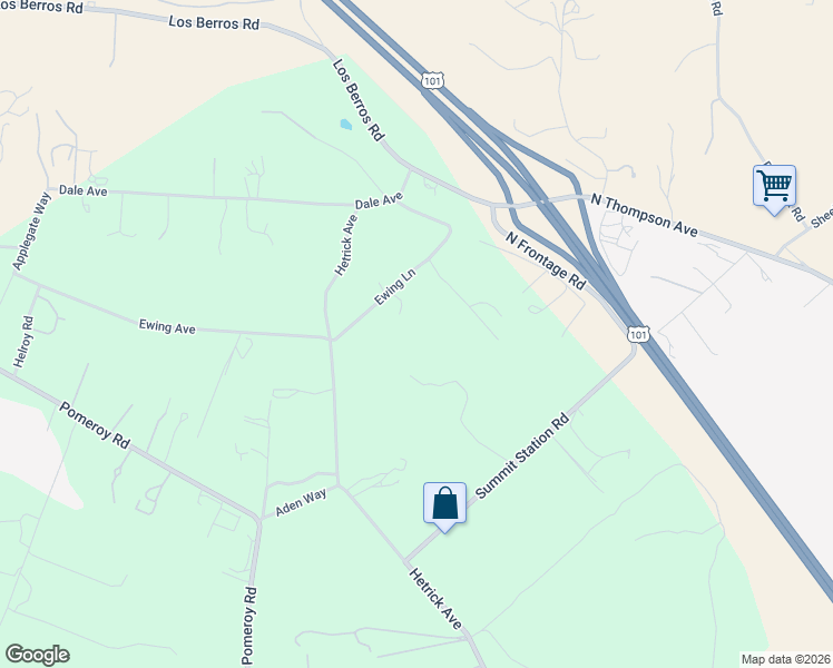 map of restaurants, bars, coffee shops, grocery stores, and more near 1252 Futura Lane in Arroyo Grande