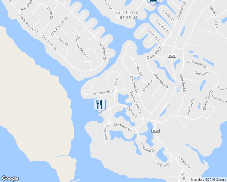 map of restaurants, bars, coffee shops, grocery stores, and more near 2106 Harbourside Drive in New Bern