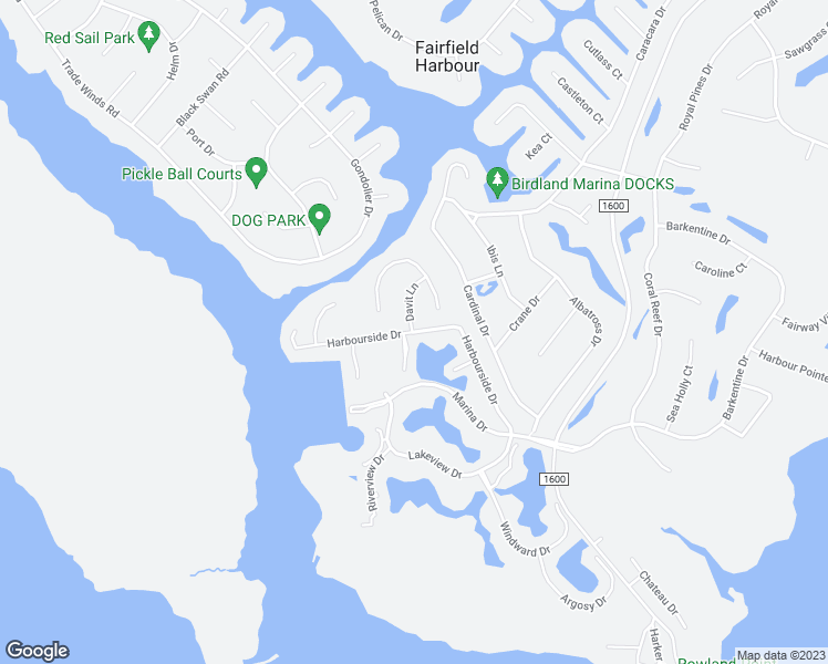 map of restaurants, bars, coffee shops, grocery stores, and more near 1303 Harbourside Drive in New Bern