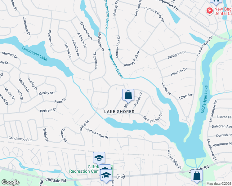 map of restaurants, bars, coffee shops, grocery stores, and more near 392 Bahama Loop in Fayetteville
