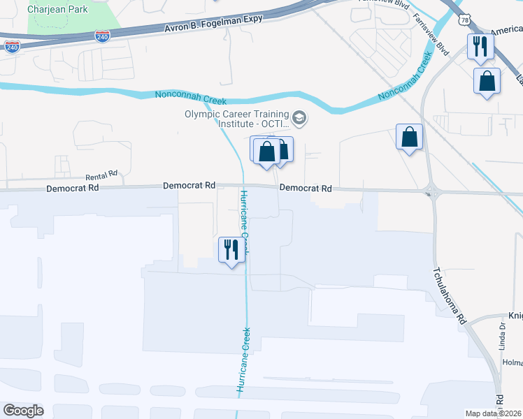 map of restaurants, bars, coffee shops, grocery stores, and more near 2955 Republican Drive in Memphis