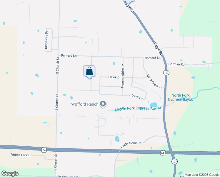 map of restaurants, bars, coffee shops, grocery stores, and more near 11 Mockingbird Drive in Vilonia