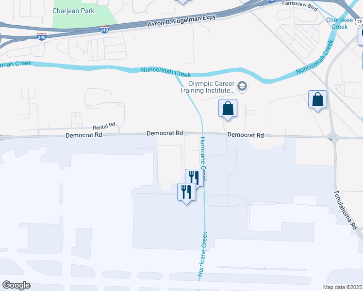 map of restaurants, bars, coffee shops, grocery stores, and more near 2860 Southwide Drive in Memphis
