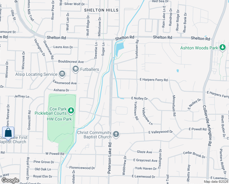 map of restaurants, bars, coffee shops, grocery stores, and more near 1063 Fredericksburg Cove in Collierville