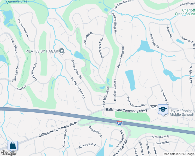 map of restaurants, bars, coffee shops, grocery stores, and more near in Charlotte