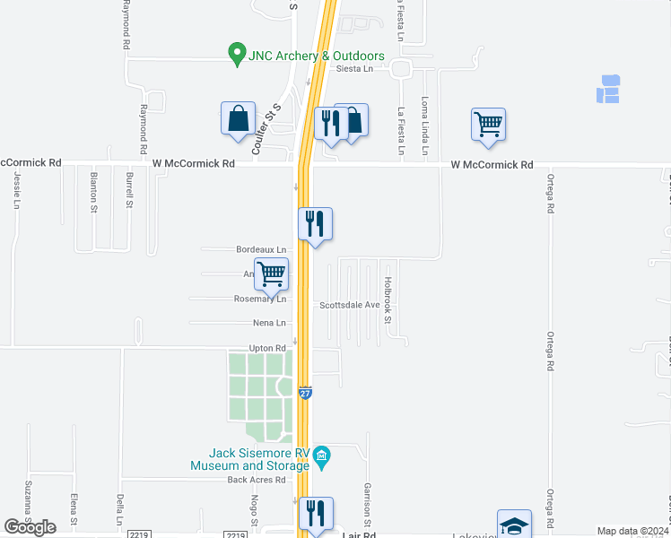 map of restaurants, bars, coffee shops, grocery stores, and more near 1005 Tempe Street in Amarillo