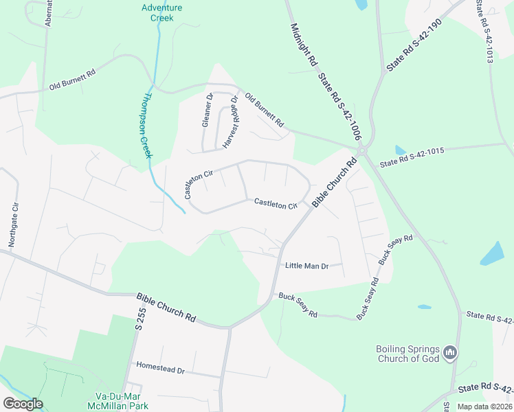 map of restaurants, bars, coffee shops, grocery stores, and more near 151 Castleton Cir in Boiling Springs
