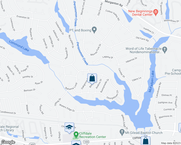 map of restaurants, bars, coffee shops, grocery stores, and more near 427 Georgetown Circle in Fayetteville