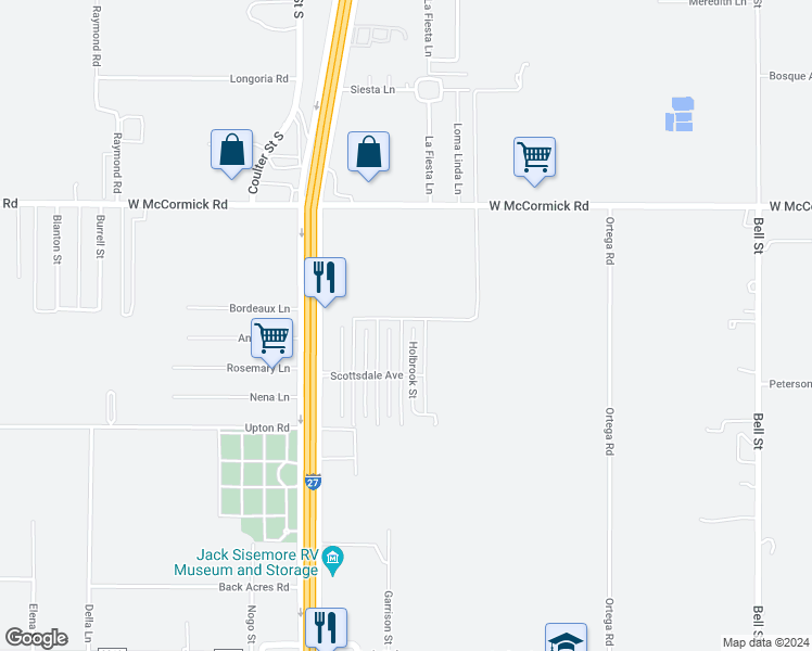 map of restaurants, bars, coffee shops, grocery stores, and more near 1304 Holbrook Street in Amarillo