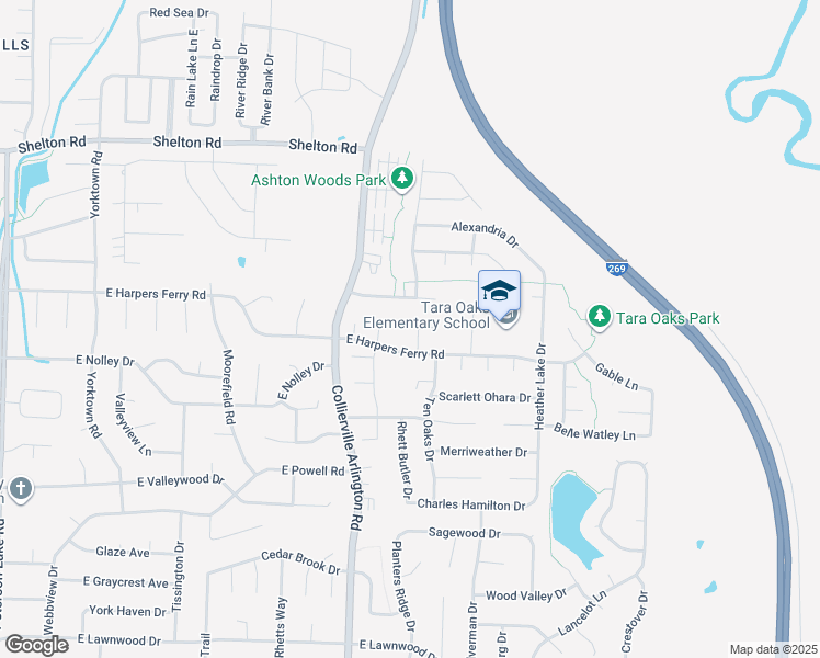 map of restaurants, bars, coffee shops, grocery stores, and more near 1057 Holly Leigh Cove in Collierville