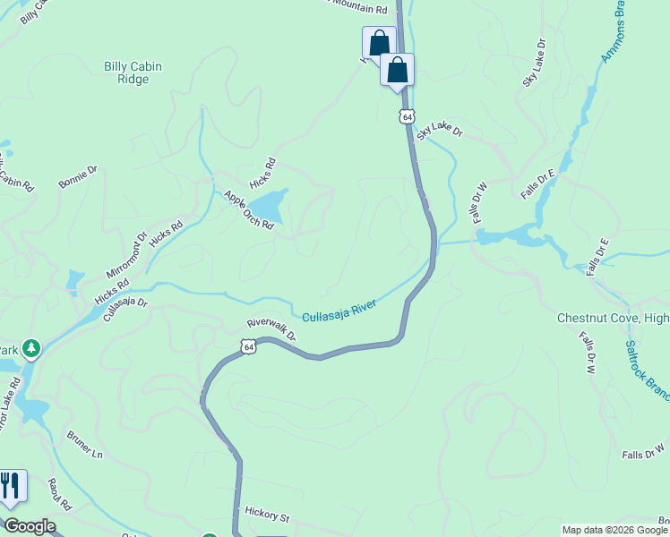 map of restaurants, bars, coffee shops, grocery stores, and more near 439 Crowe Drive in Highlands