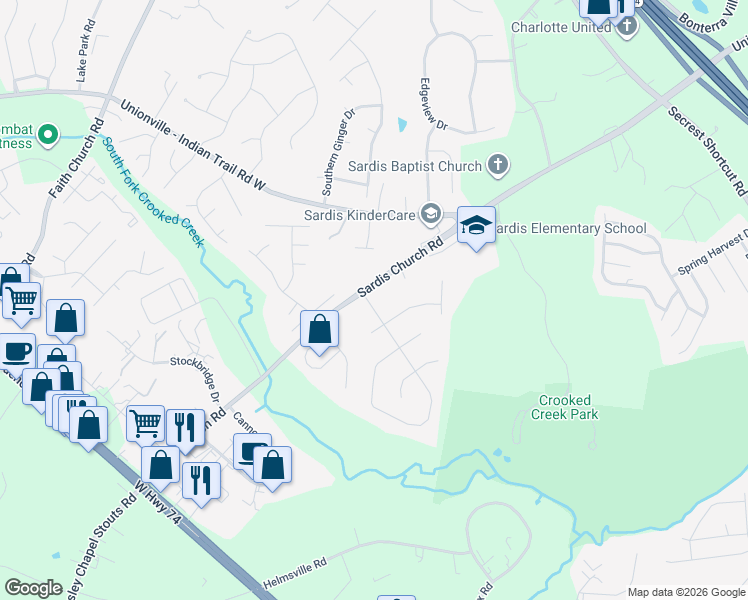 map of restaurants, bars, coffee shops, grocery stores, and more near 5706 Sustar Drive in Monroe