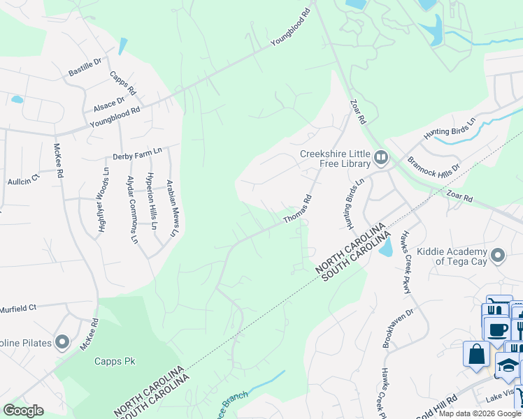 map of restaurants, bars, coffee shops, grocery stores, and more near in Charlotte
