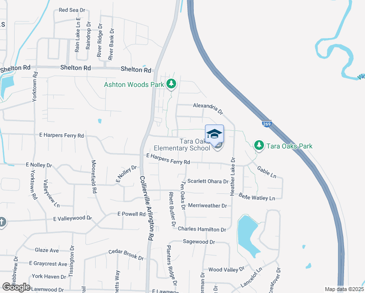 map of restaurants, bars, coffee shops, grocery stores, and more near 1057 Holly Leigh Cove in Collierville