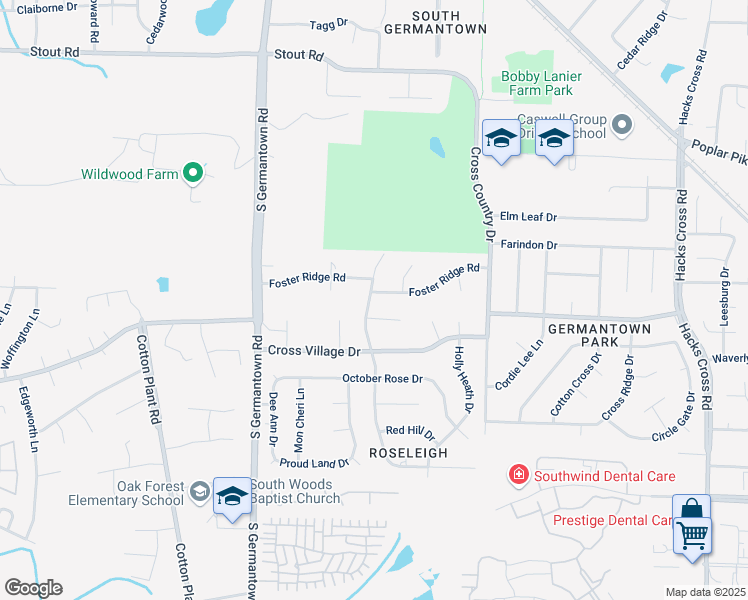 map of restaurants, bars, coffee shops, grocery stores, and more near 2941 Belgrave Drive in Germantown