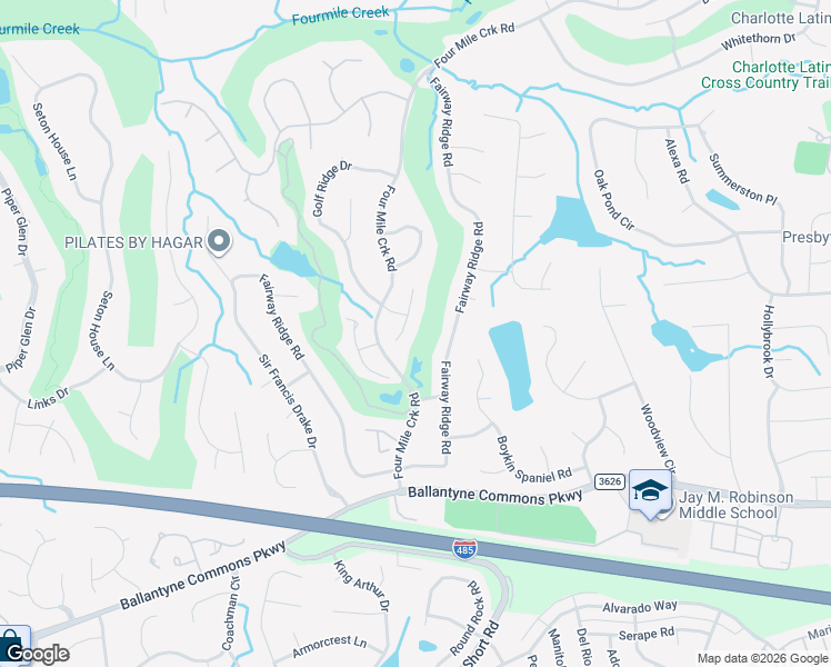 map of restaurants, bars, coffee shops, grocery stores, and more near 8209 Golf Ridge Drive in Charlotte
