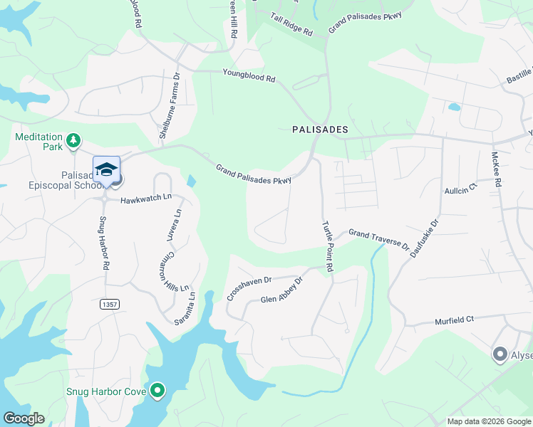 map of restaurants, bars, coffee shops, grocery stores, and more near 16806 Ashton Oaks Drive in Charlotte