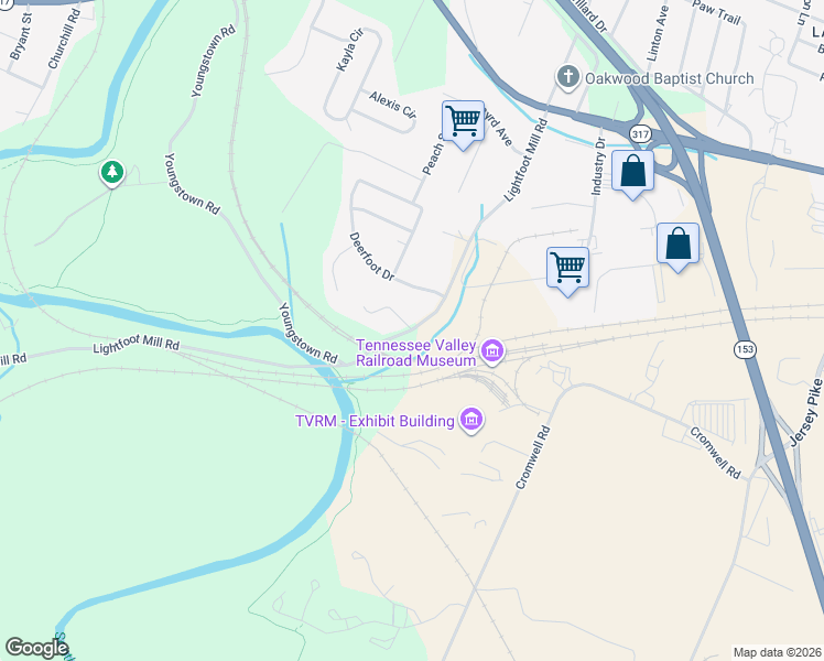 map of restaurants, bars, coffee shops, grocery stores, and more near 3810 Lightfoot Mill Road in Chattanooga