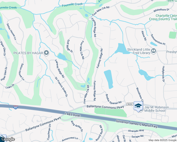 map of restaurants, bars, coffee shops, grocery stores, and more near 8223 Golf Ridge Drive in Charlotte