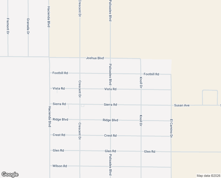 map of restaurants, bars, coffee shops, grocery stores, and more near Vista Road in California City