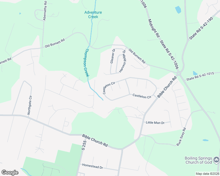map of restaurants, bars, coffee shops, grocery stores, and more near 275 Castleton Circle in Boiling Springs