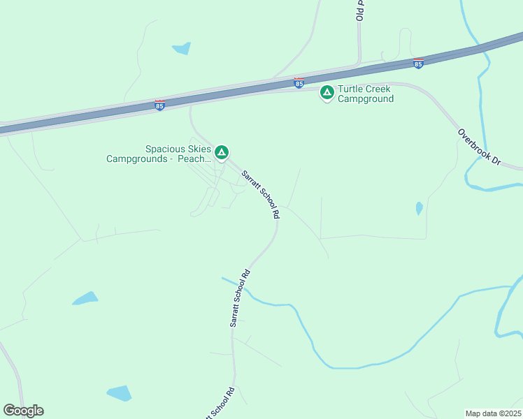 map of restaurants, bars, coffee shops, grocery stores, and more near 203-207 Sarratt School Road in Gaffney