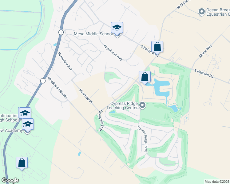 map of restaurants, bars, coffee shops, grocery stores, and more near 750 Ridgemont Way in Arroyo Grande