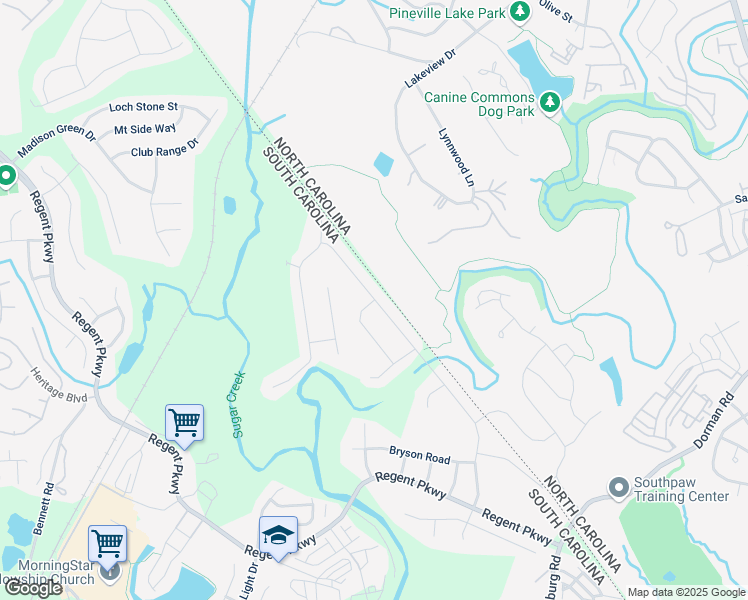 map of restaurants, bars, coffee shops, grocery stores, and more near 3262 Gilroy Drive in Indian Land