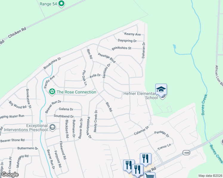 map of restaurants, bars, coffee shops, grocery stores, and more near 6932 Calamar Drive in Fayetteville