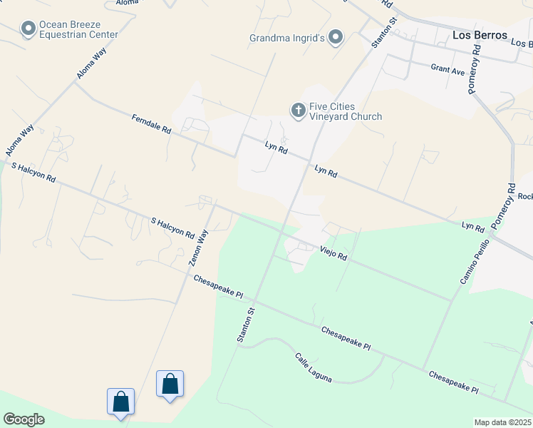 map of restaurants, bars, coffee shops, grocery stores, and more near 470 Stanton Street in Arroyo Grande