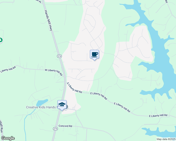 map of restaurants, bars, coffee shops, grocery stores, and more near 1074 Currituck Way in York