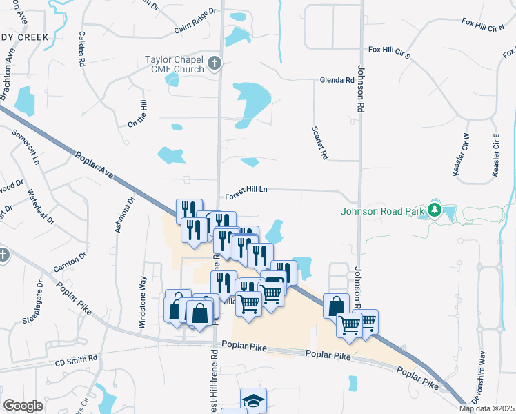 map of restaurants, bars, coffee shops, grocery stores, and more near 9176 Belle Fleurs Cove in Germantown