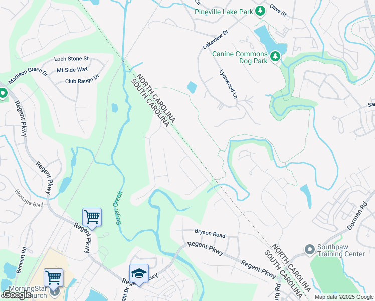 map of restaurants, bars, coffee shops, grocery stores, and more near 3262 Gilroy Drive in Indian Land