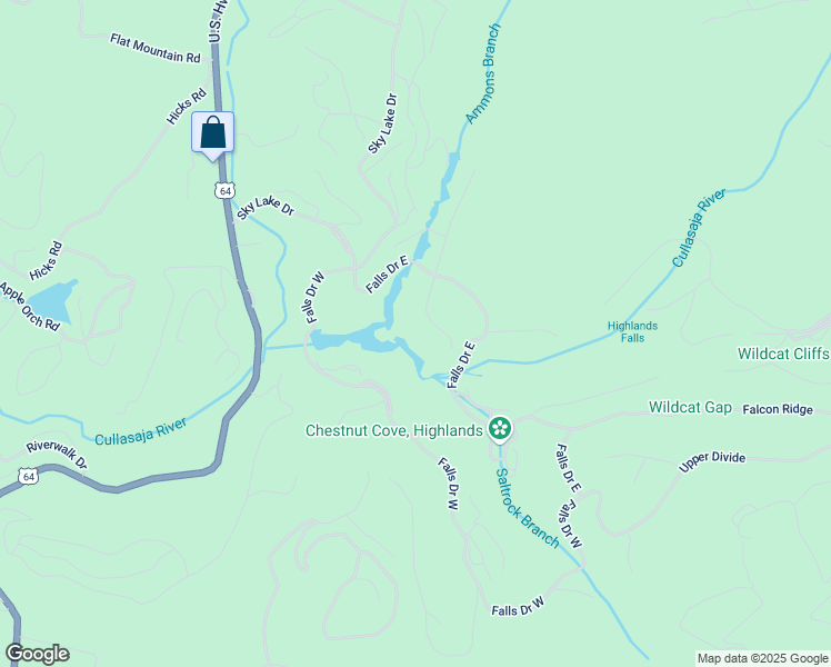 map of restaurants, bars, coffee shops, grocery stores, and more near 94 Spruce Ln in Highlands